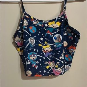 Spaghetti strap Nickelodeon rats crop top NWOT